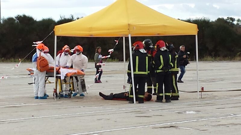 Imágenes del simulacro. Foto Carmen del Castillo
