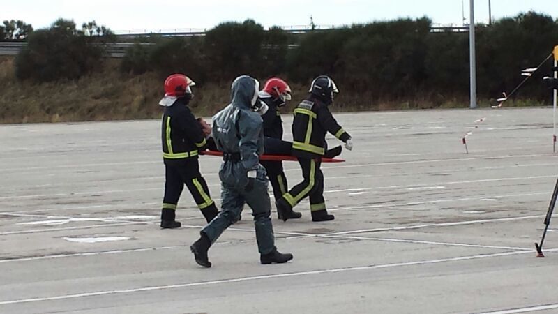 Imágenes del simulacro. Foto Carmen del Castillo