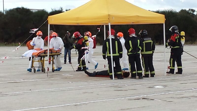 Imágenes del simulacro. Foto Carmen del Castillo