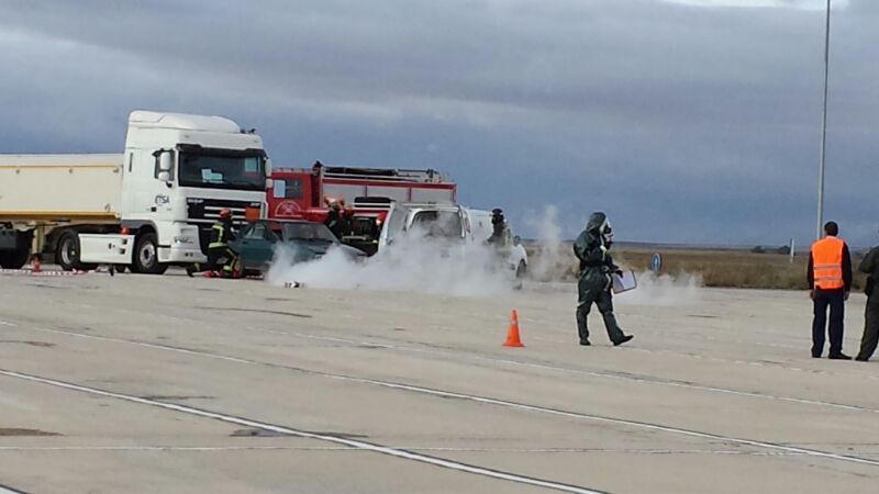 Imágenes del simulacro. Foto Carmen del Castillo