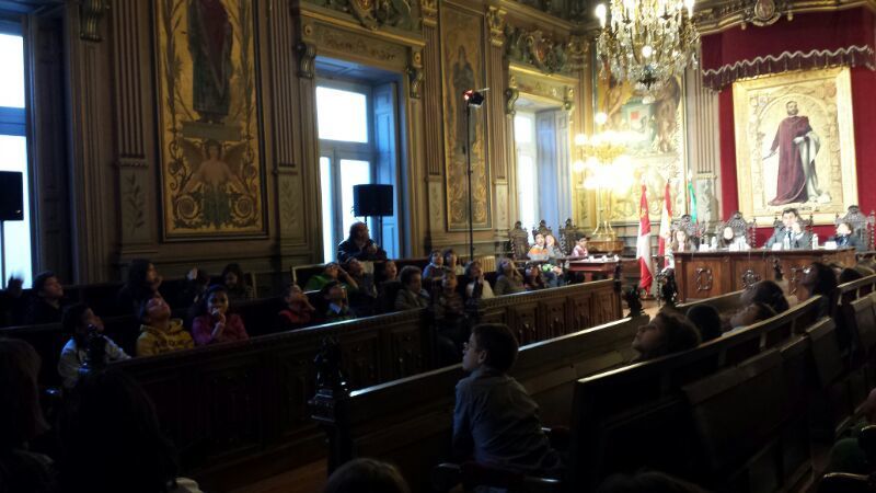 Aspecto que ofrecía el salón de plenos del antiguo Palacio Provincial