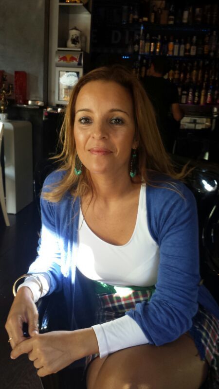 La pregonera en un momento de la entrevista