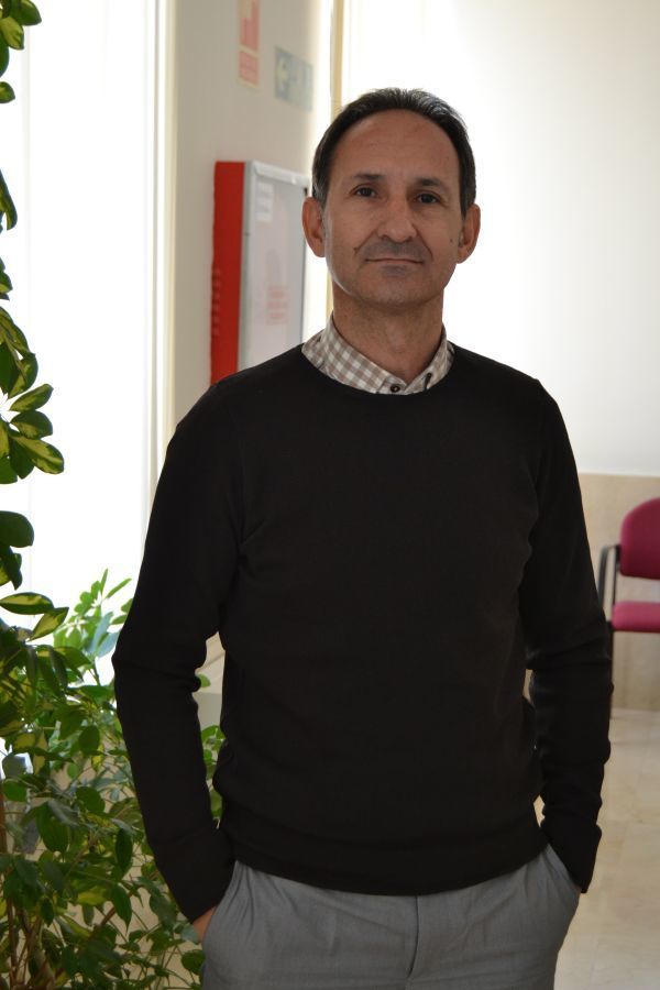 El profesor Galo Sánchez momentos después de la entrevista.