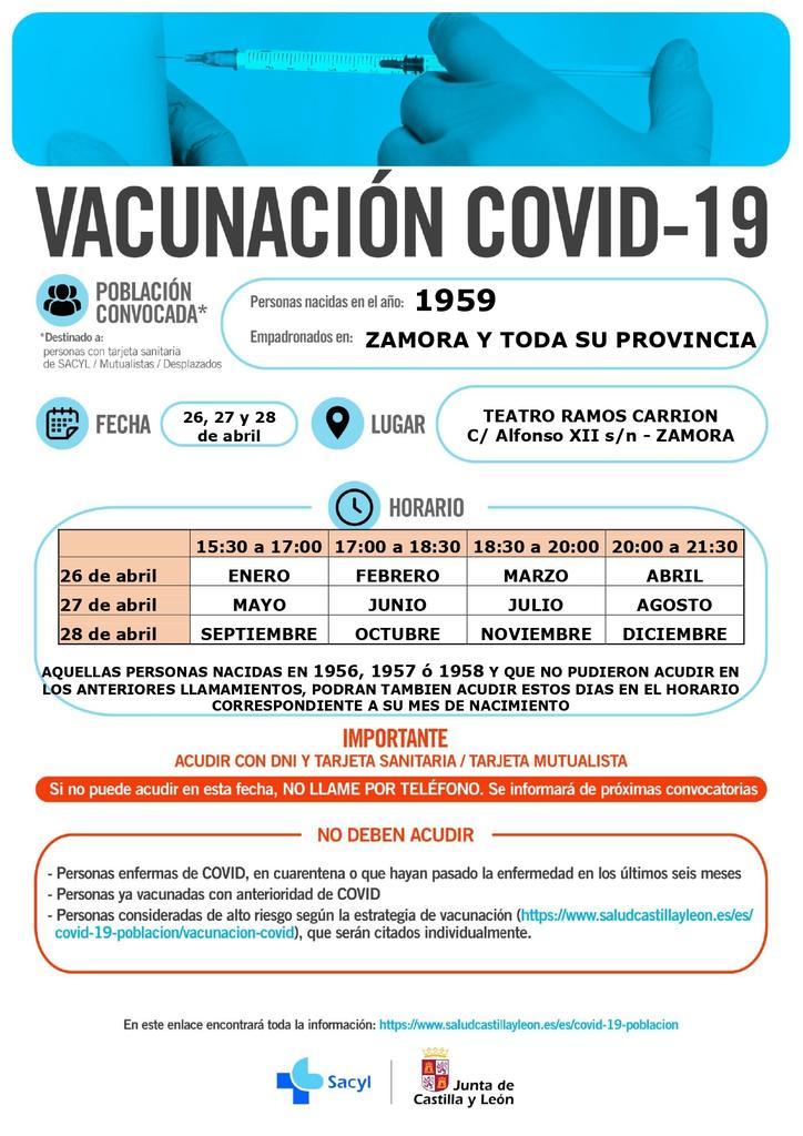 Cartel de vacunación en Zamora.