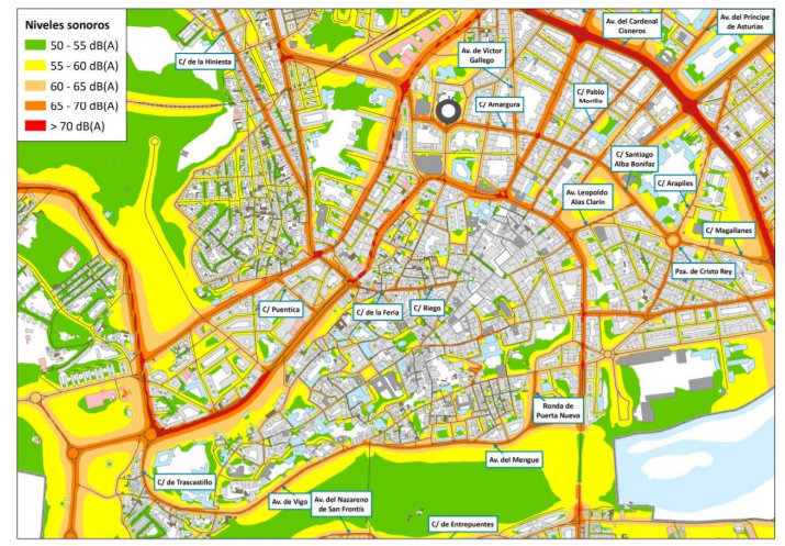 Mapa del ruido en Zamora