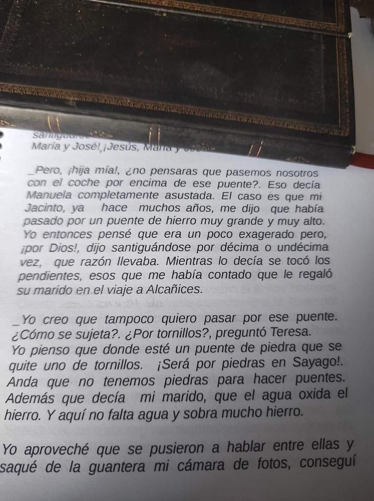 Extracto del la novela. Fotografía: CEDIDA