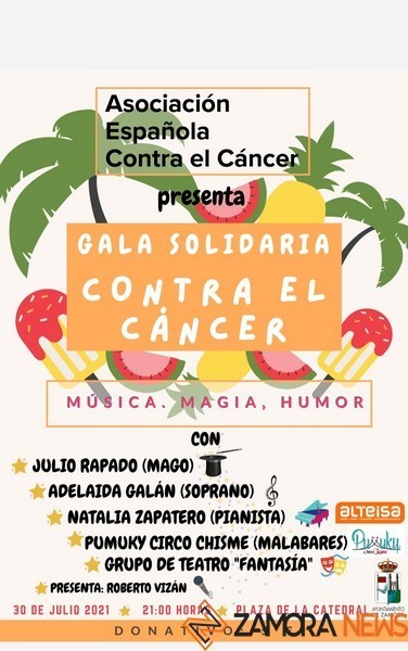 Cartel de la gala solidaria de la AECC de Zamora
