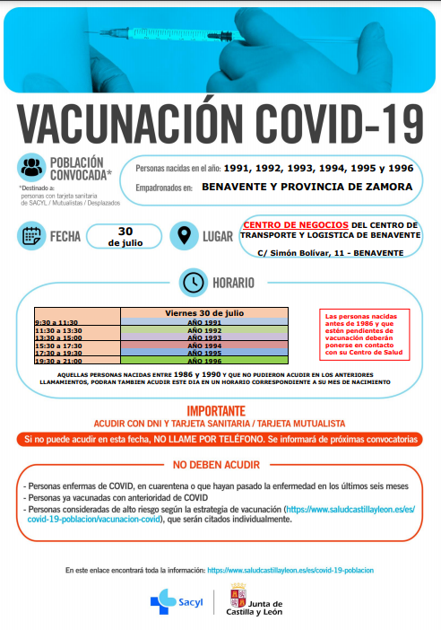 Cartel vacunación 91-96 Benavente