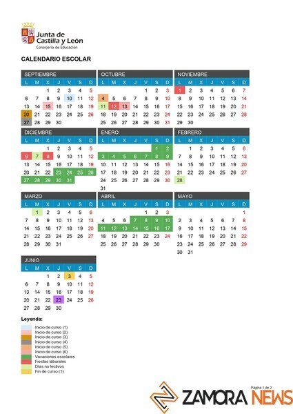 Calendario curso escolar 2021-2022
