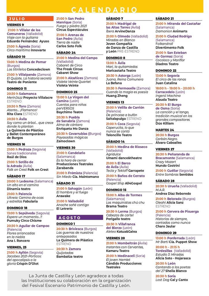 Programación Festival Escenario Patrimonio