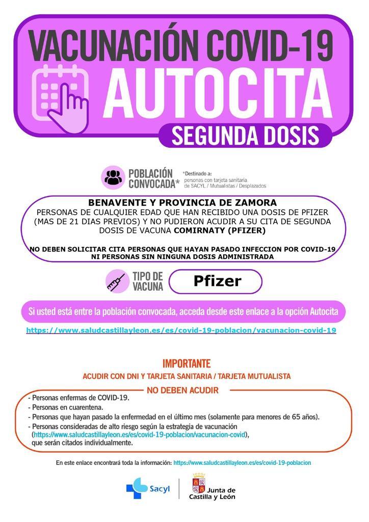 Carteles Benavente vacunación semana 13 septiembre