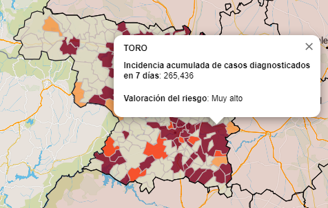 Mapa IA municipios a siete días (22 de diciembre)2