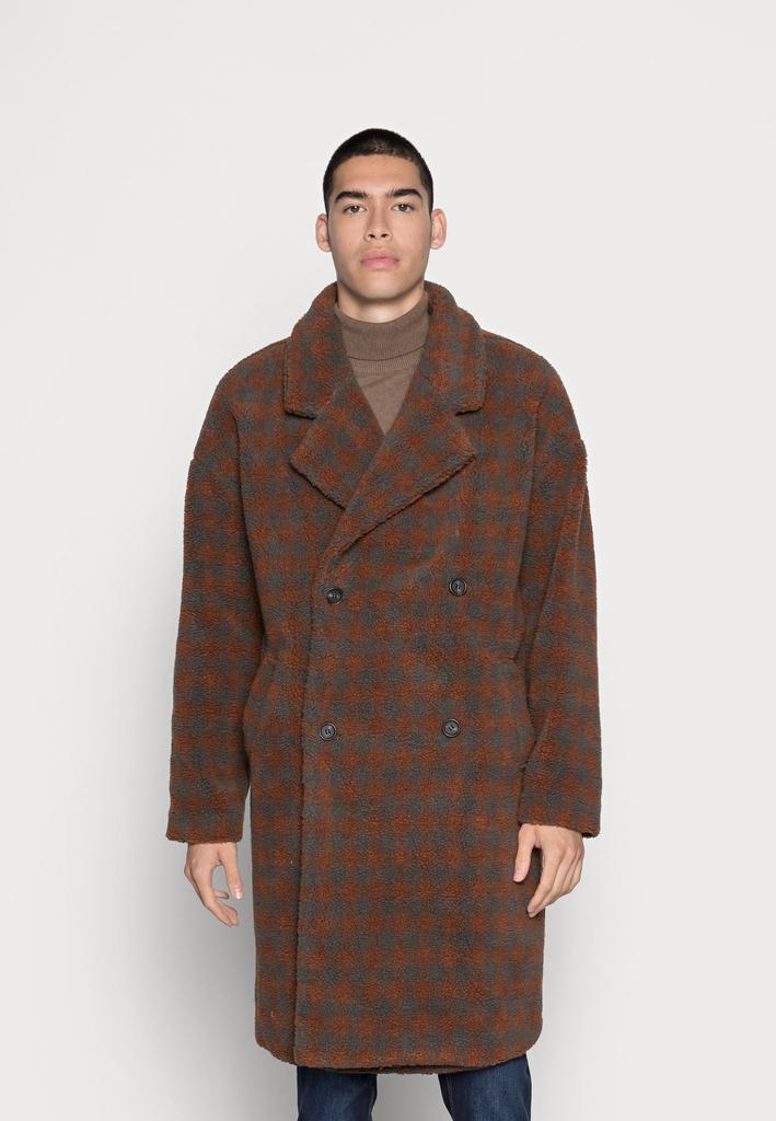 Another influence DROP SHOULDER SHERPA CHECK OVERCOAT - Abrigo de invierno