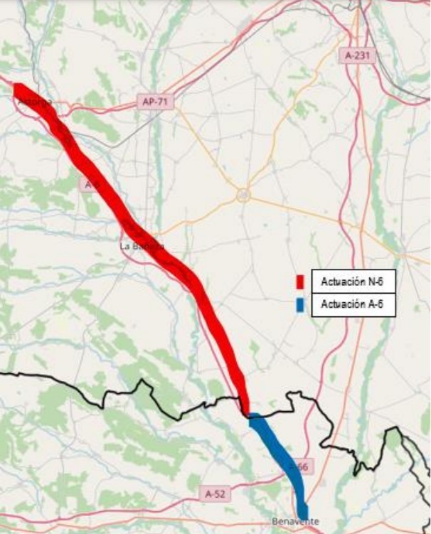 Actuación en la N6 y A6