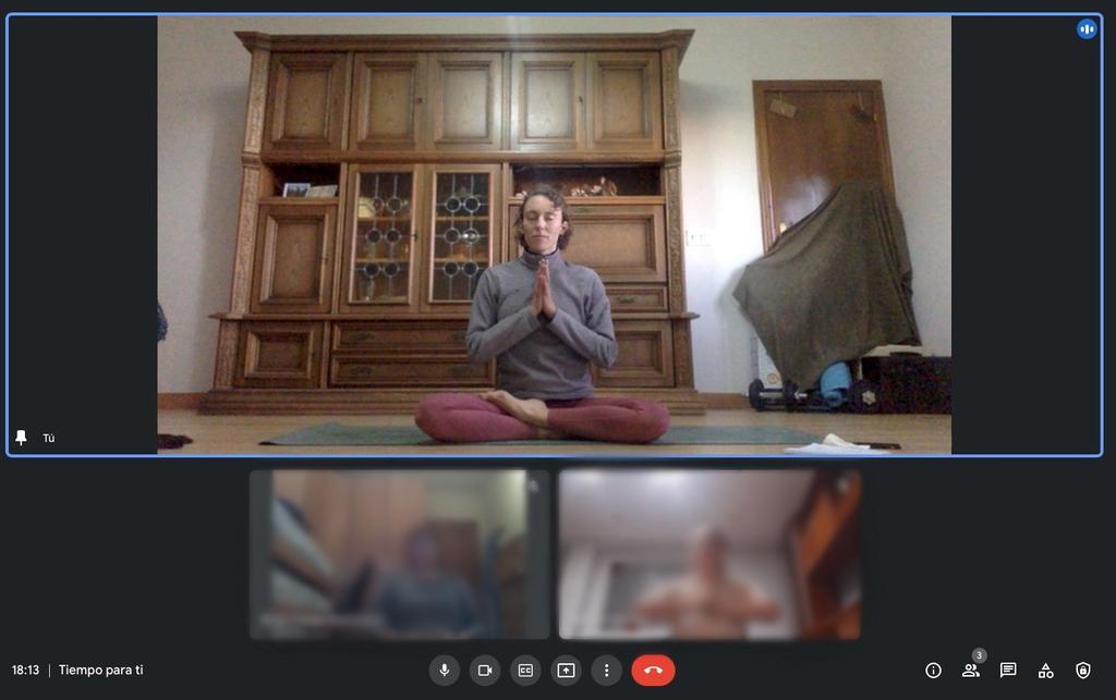 Judith Martínez durante una de sus clases online