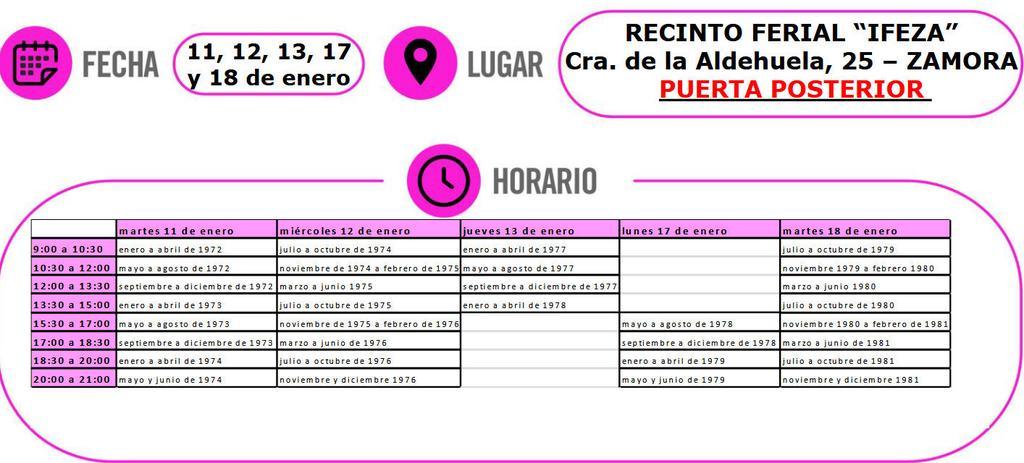 CERCA ZAMORA 11,12,13,17 y 18 enero _nacidos 1972 a 1981_DOSIS ADICIONAL (3ª DOSIS)