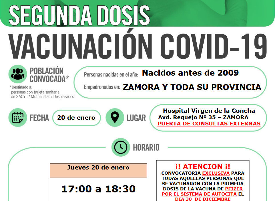ZAMORA 20 de ENERO _nacidos 2009_SEGUNDA DOSIS (Primera con Autocita)