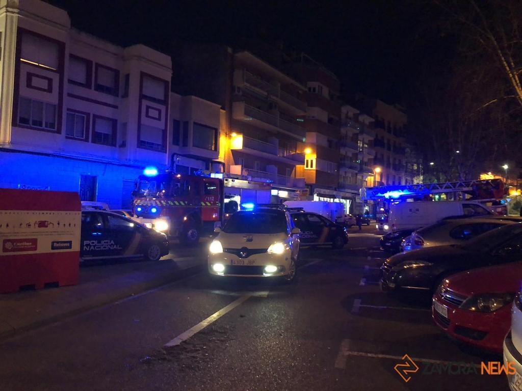 Incendio en la Plaza de la Puebla en Zamora.