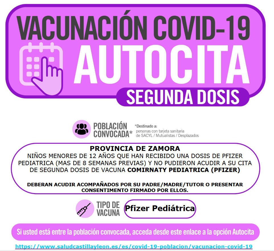 AUTOCITA_ZAMORA_8 de MARZO_SEGUNDA DOSIS_PFIZER PEDIATRICA