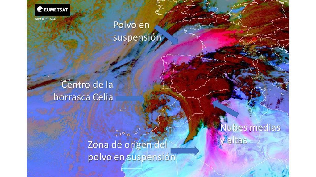 Imagen polvo en suspensión. Fotografía: EUMETSAT