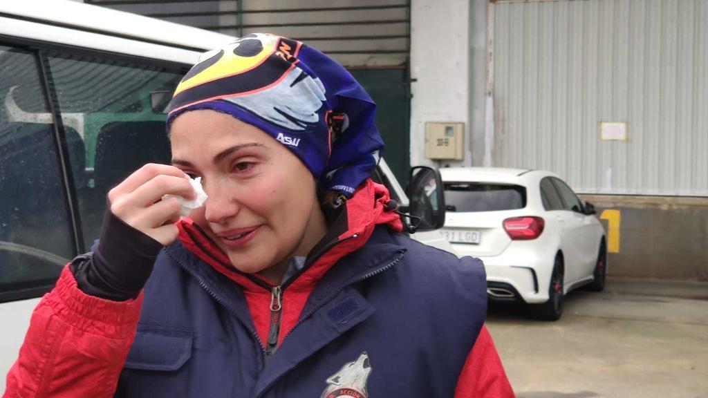 Jeny en su salida tras dejar a sus hijos en el colegio