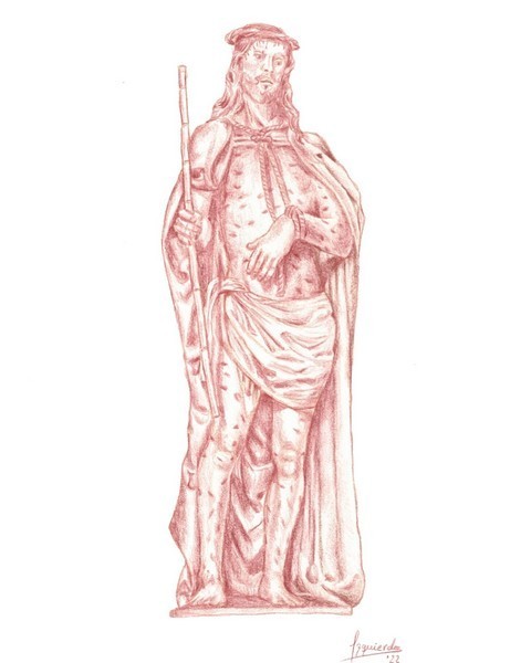 Lámina del Ecce Homo obra del cargador Juan Carlos Izquierdo