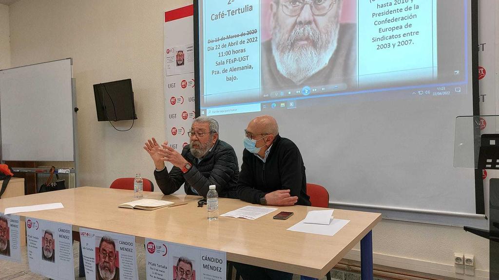 Cándido Méndez durante el desayuno-terturlia organizado por la unión de Jubilados y Pensionistas de UGT. - UGT Zamora