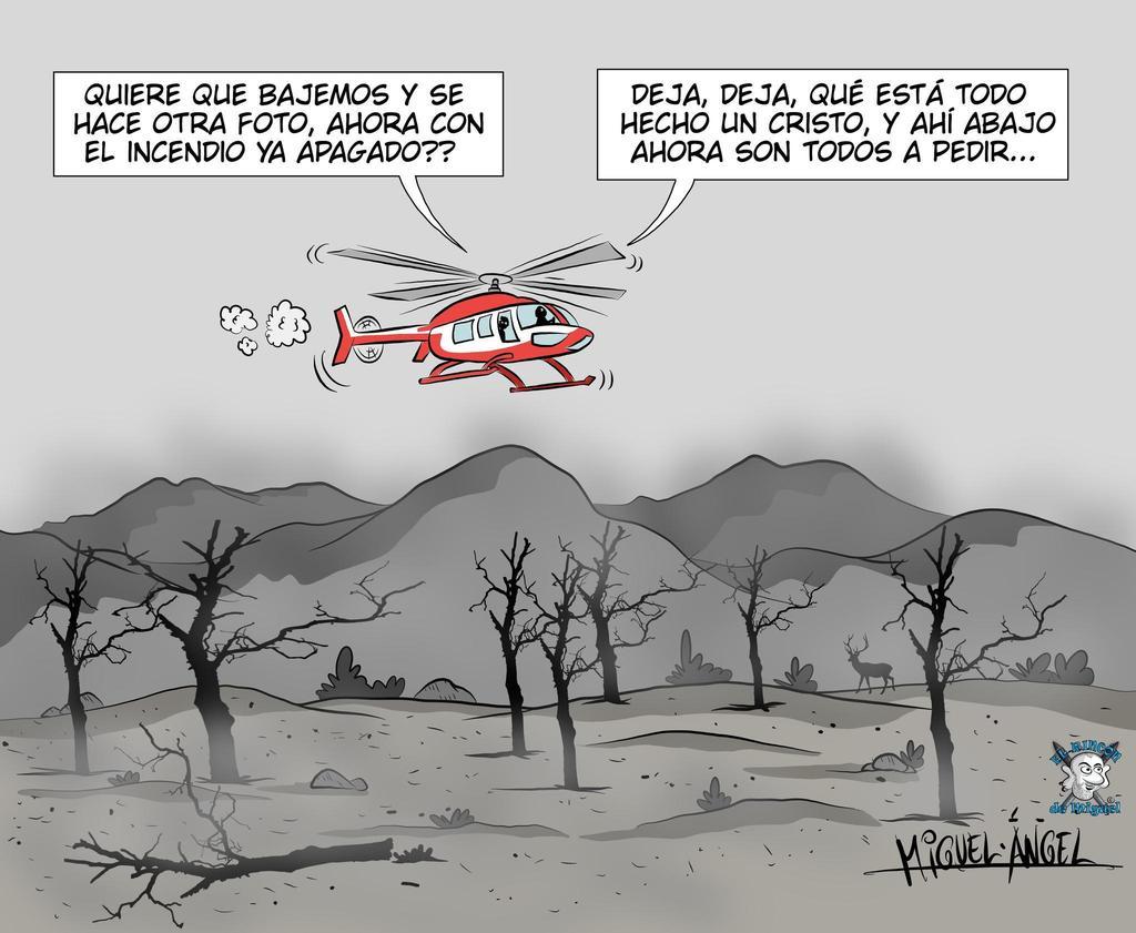Viñeta humorística creada por el artista local Migue, de "El rincón de Miguel"
