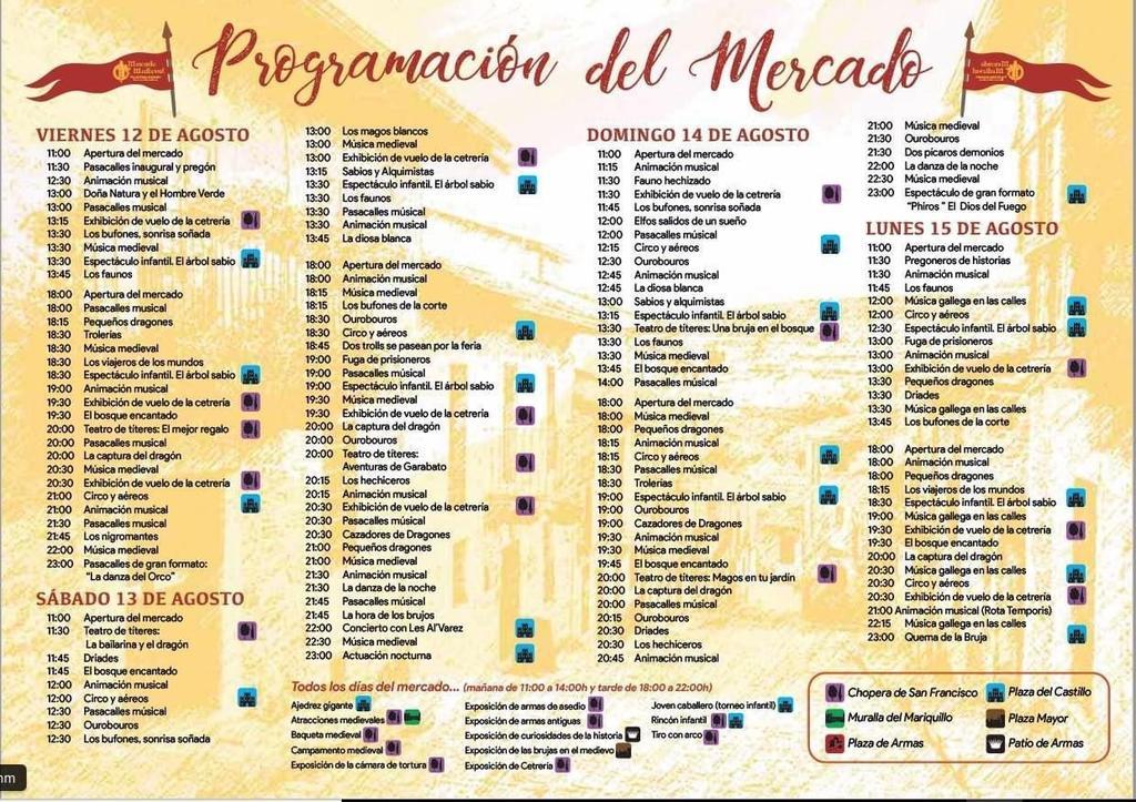 Programa de las Fiestas Medievales, Sanabria 2022