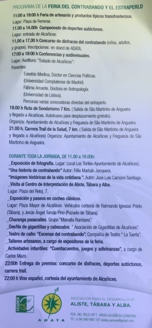 Programa de actividades de la I Feria del Contrabando