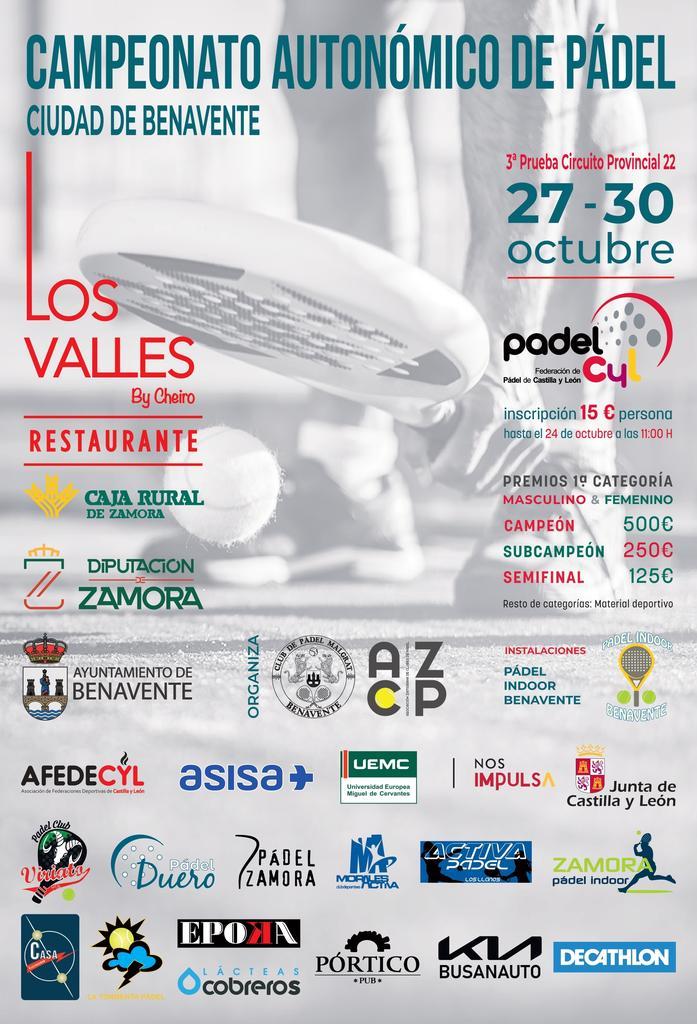 Cartel 12 Campeonato autonómico de pádel