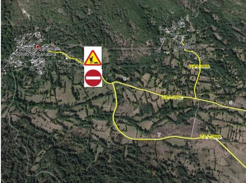 Corte carretera acceso a Sotillo de Sanabria