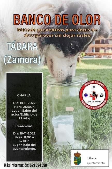 Cartel recogida muestras olor Tábara