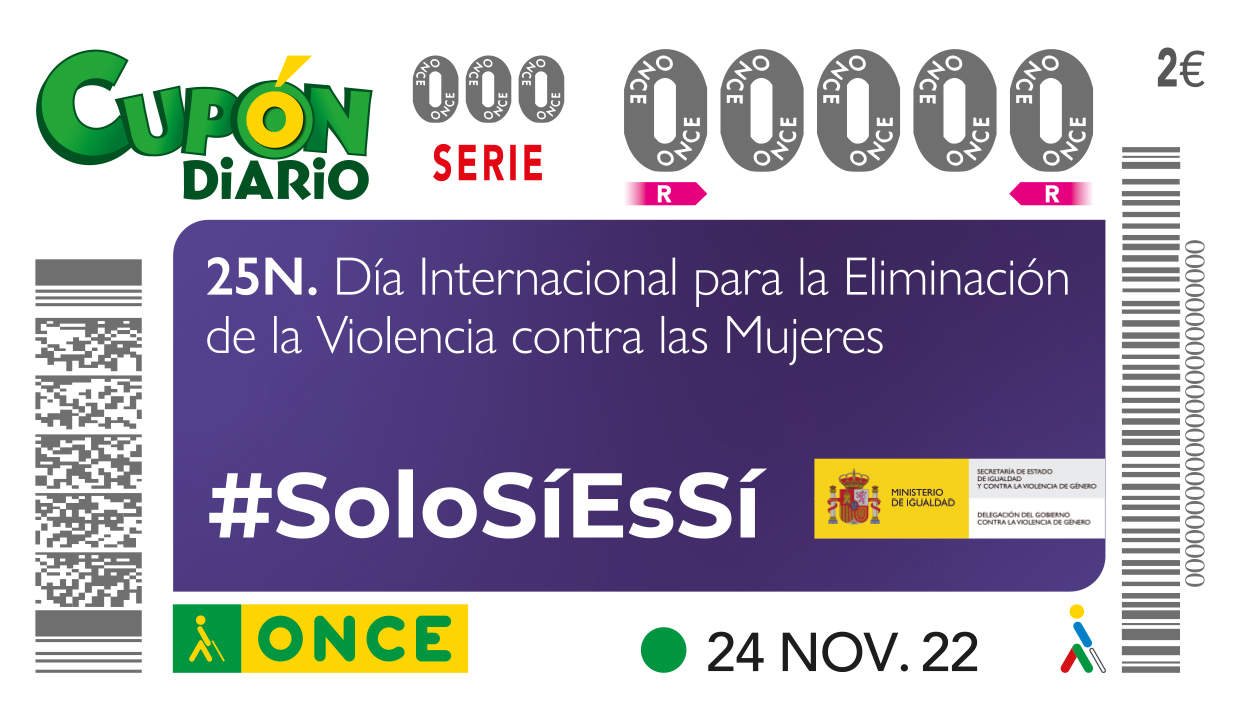 Cupón ONCE Dia Internacional Violencia contra la Mujer_CEROS