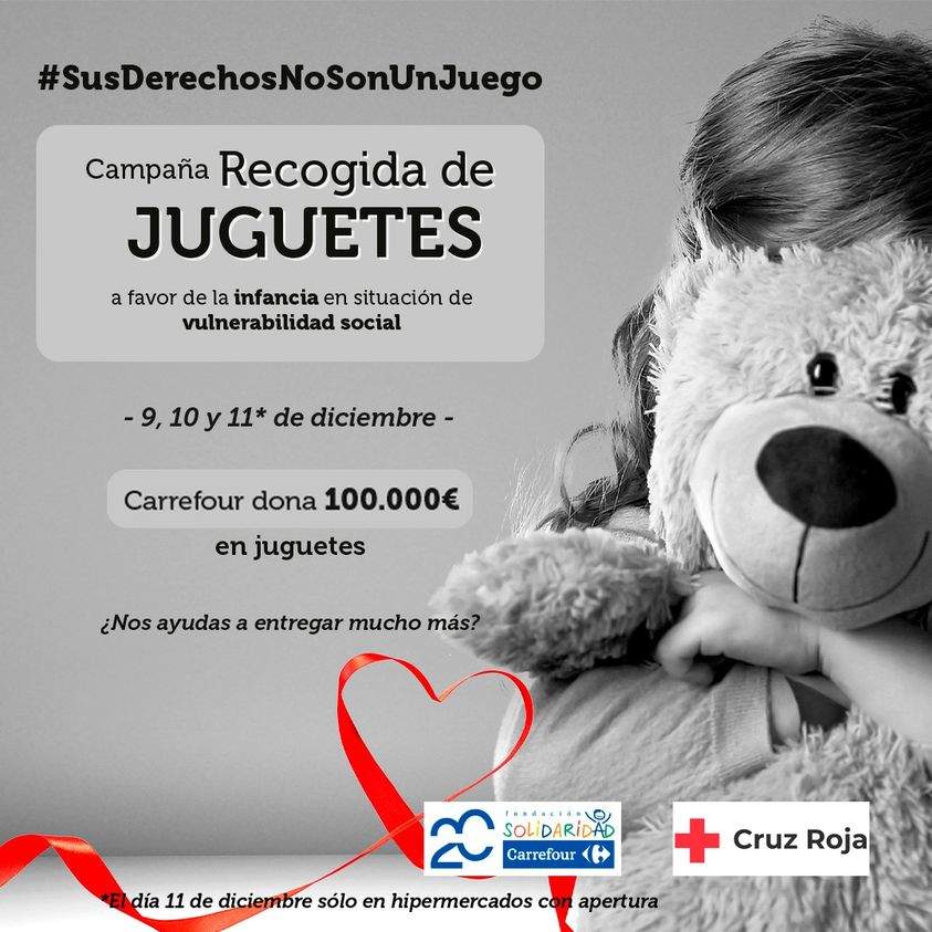 Cartel recogida juguetes Cruz Roja