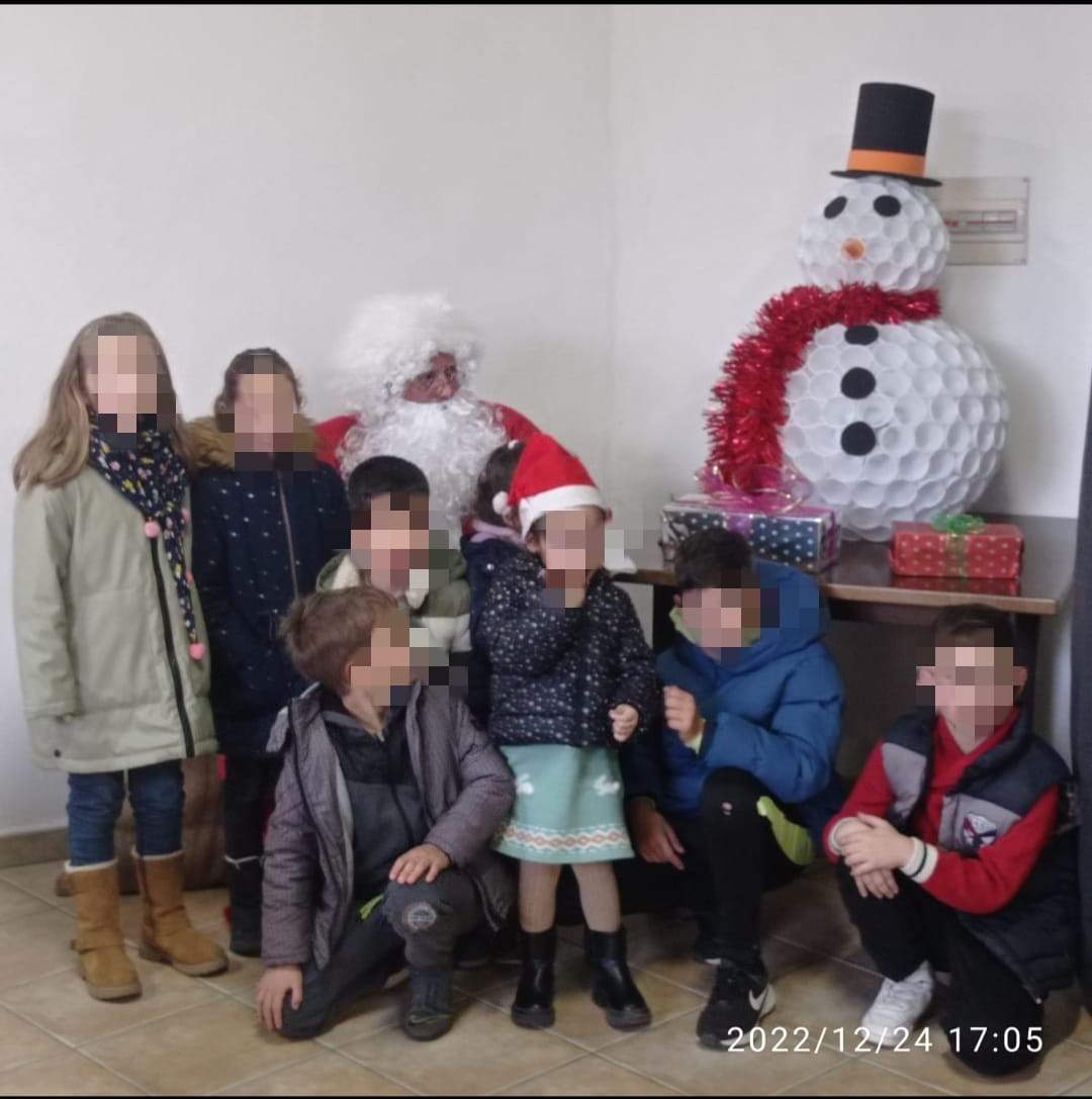 Papá Noel visita a los niños de Fresno de Sayago. Fotografía: CEDIDA