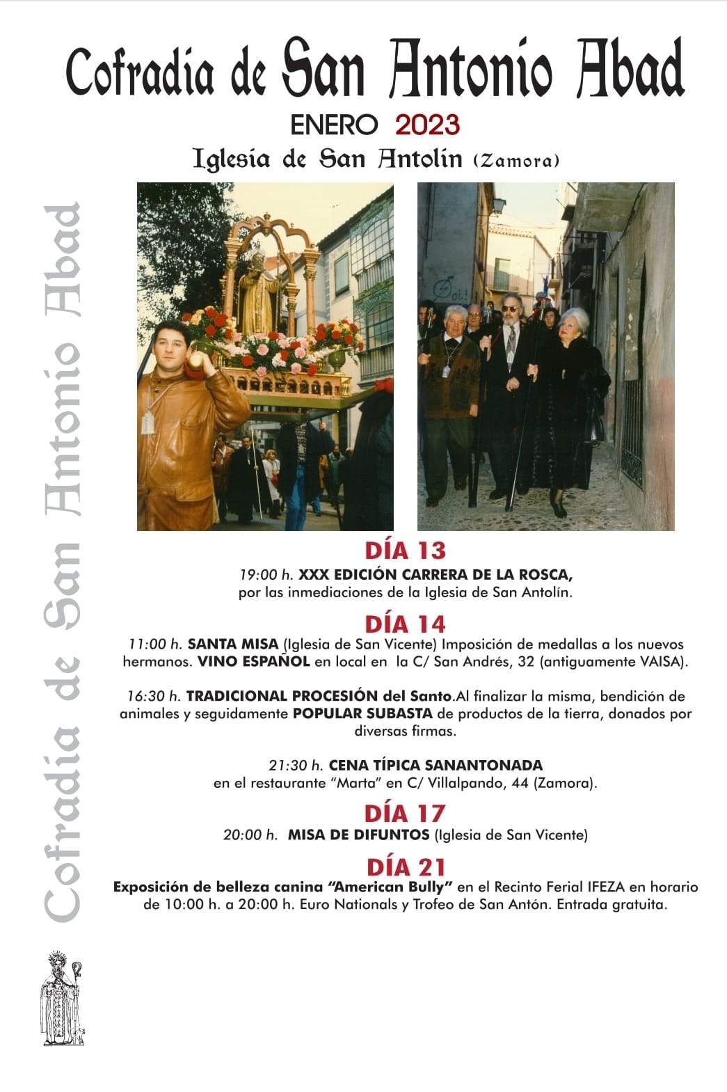 Cartel actividades Cofradía de San Antonio Abad