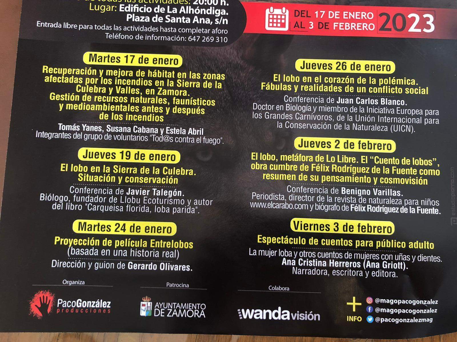 programa actividades jornadas lobo