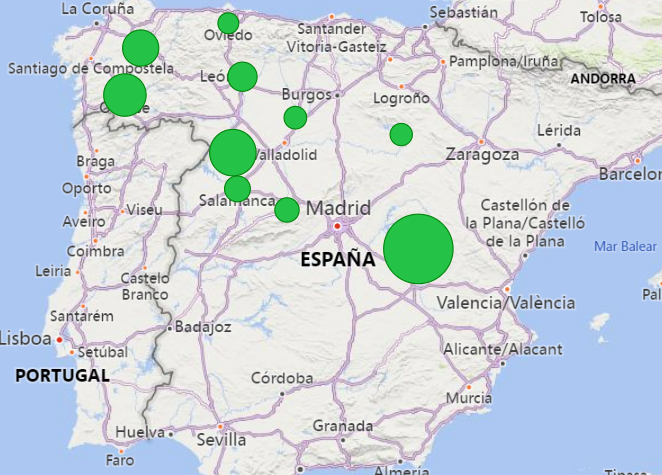 Mapa de incidencia del cáncer en España