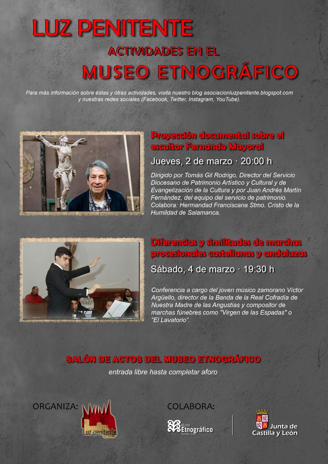 cartel de actividades luz penitente museo etnográfico