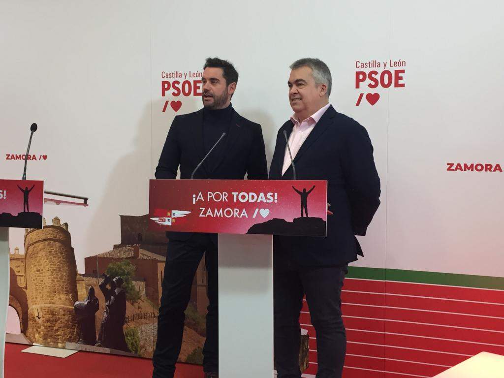 Antidio Fagúndez y el Secretario de Organización Federal del PSOE, Santos Cerdán, en Zamora