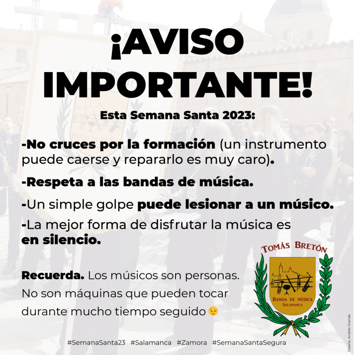 Cartel aviso formación Tomás Bretón de Salamanca