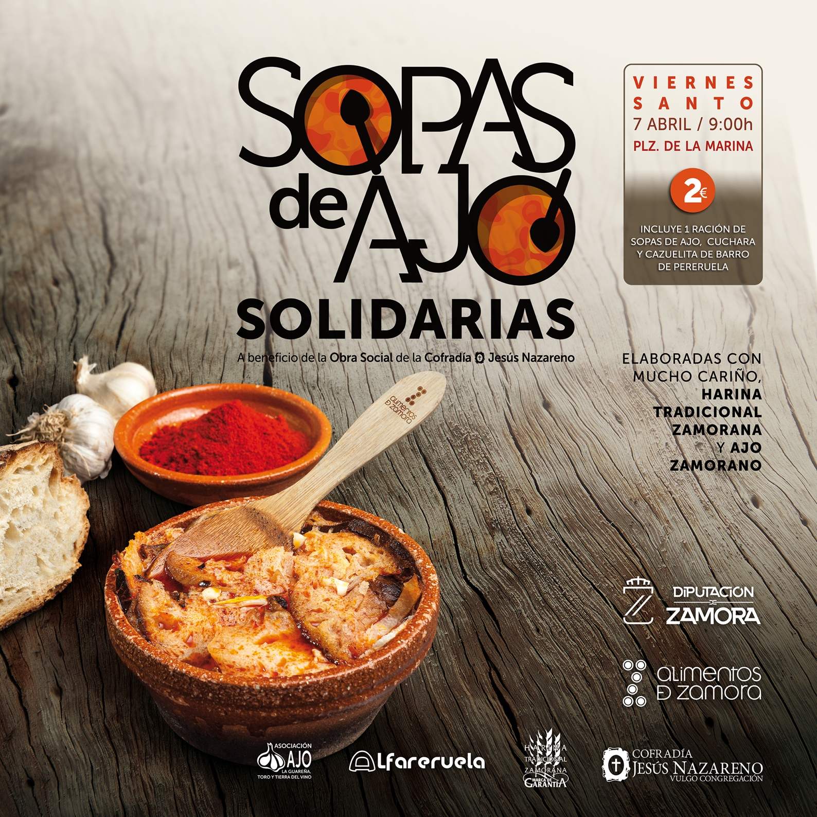 Cartel proyecto sopas de ajo solidarias