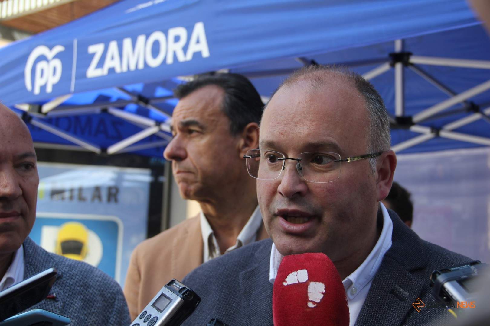 El vicesecretario de Organización del Partido Popular, Miguel Tellado, durante su visita a Zamora