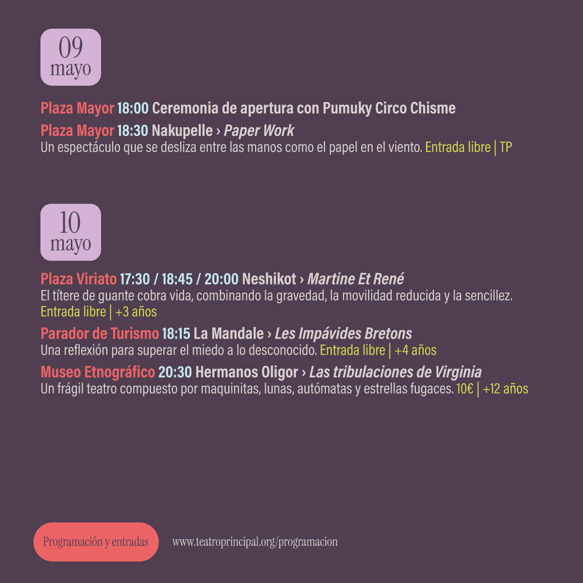 Cartel Festival Internacional de Títeres y Marionetas 2023