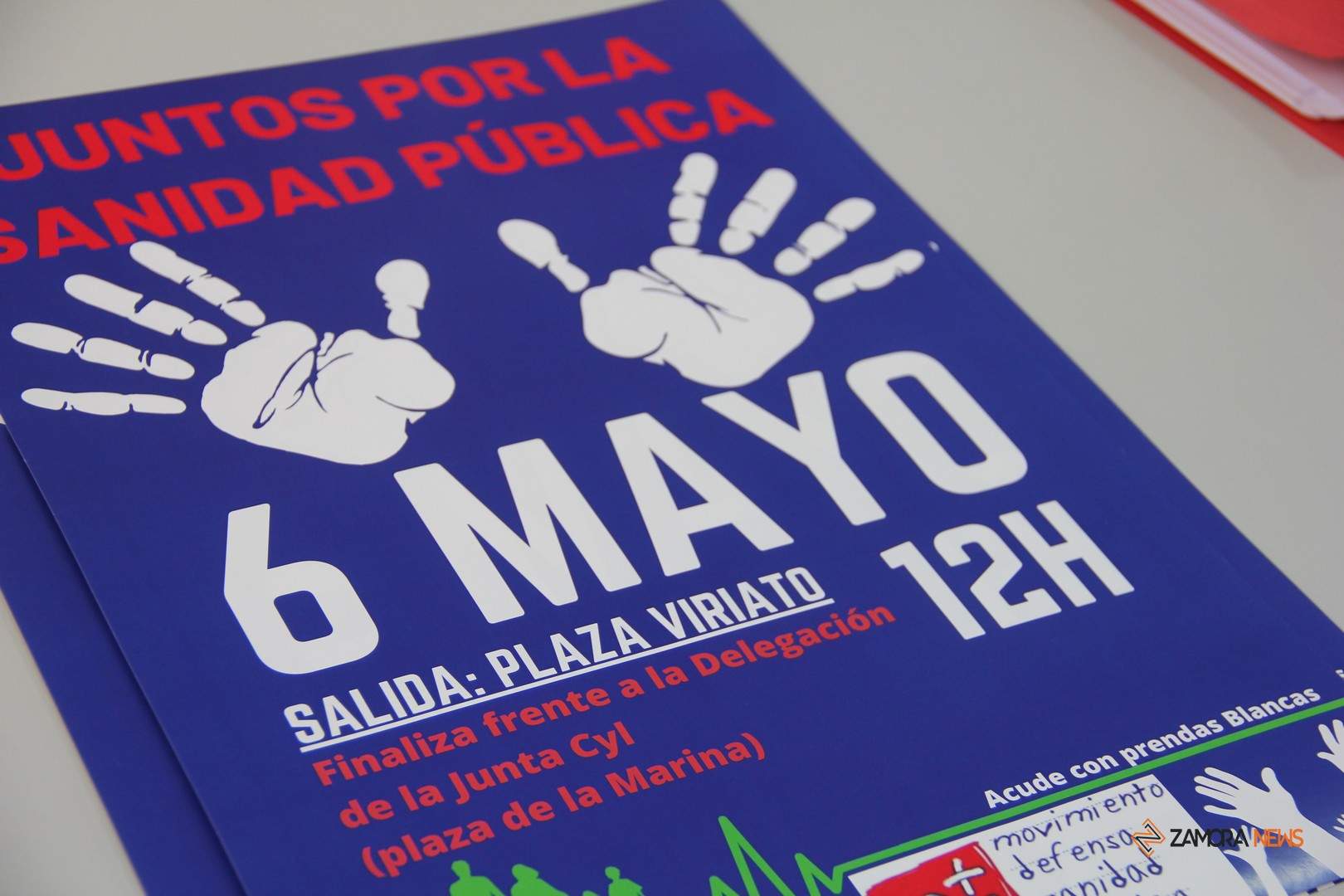 Cartel de la protesta organizada por el Movimiento por la Sanidad Pública