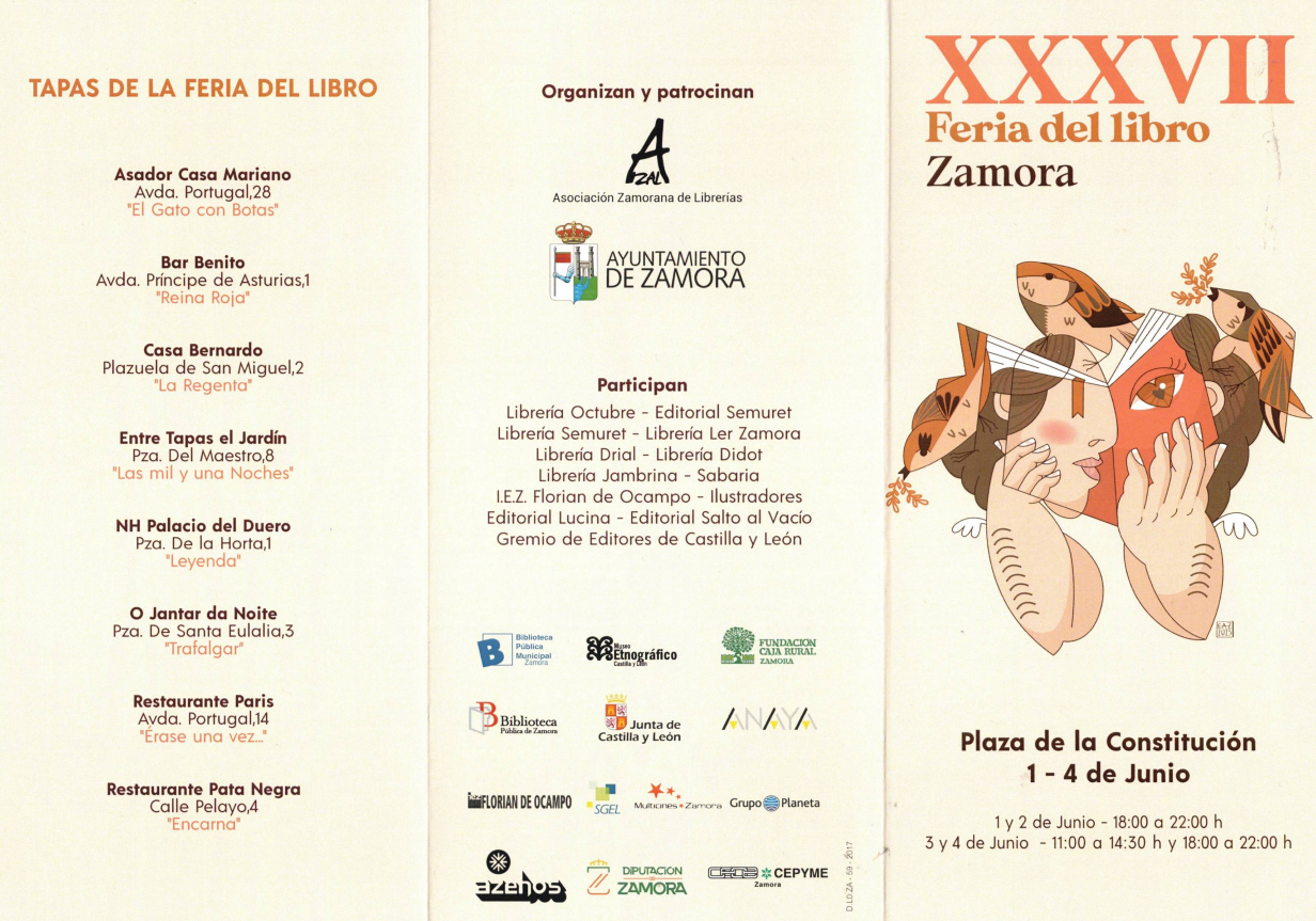 Programa actividades Feria del Libro Zamora 2023