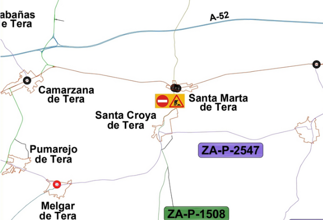Corte de carretera en la provincia de Zamora