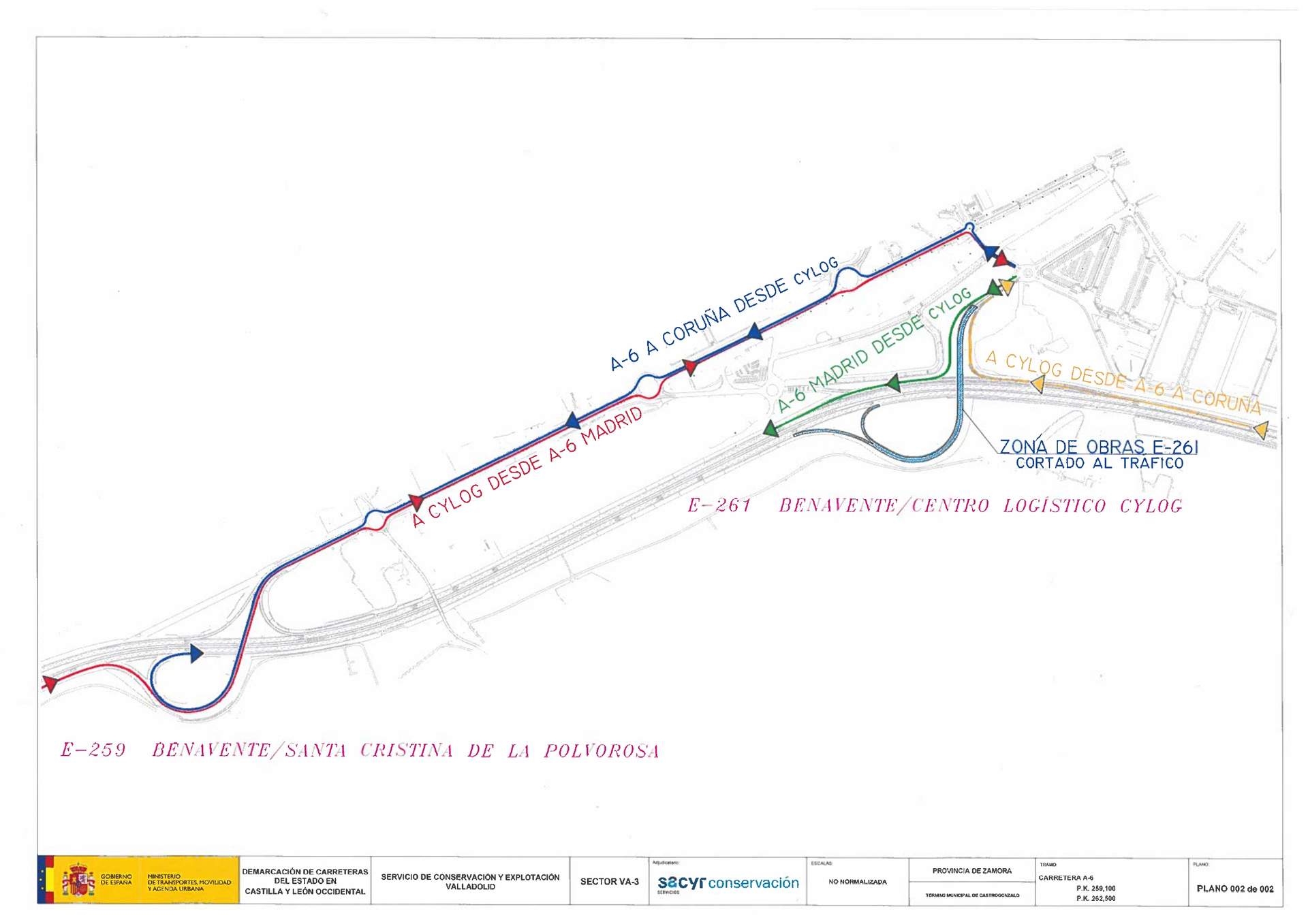 Obras ramal al Centro de Transportes de Benavente