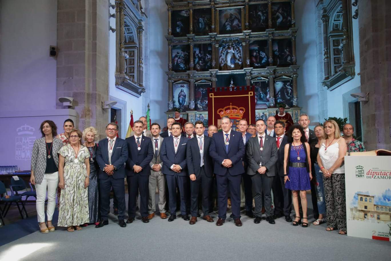 Los 25 diputados que conforman el nuevo mandato 2023-206 en la Diputación de Zamora. Fotografía: José Luis Leal